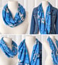 Beautiful Soft Blue Floral Infinity Scarf  - Image 10