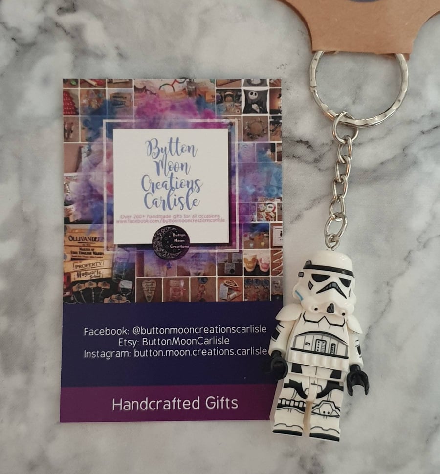 Stormtrooper SW Mini Figure Keyring Fathers Day Gift For Him