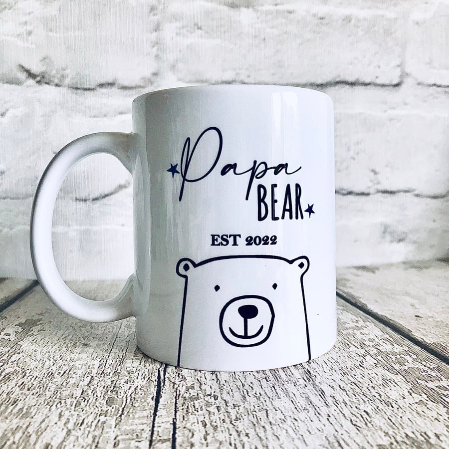 Papa bear mug, Fathers day gift, Papa bear birthday gift,baby shower gift, papa 