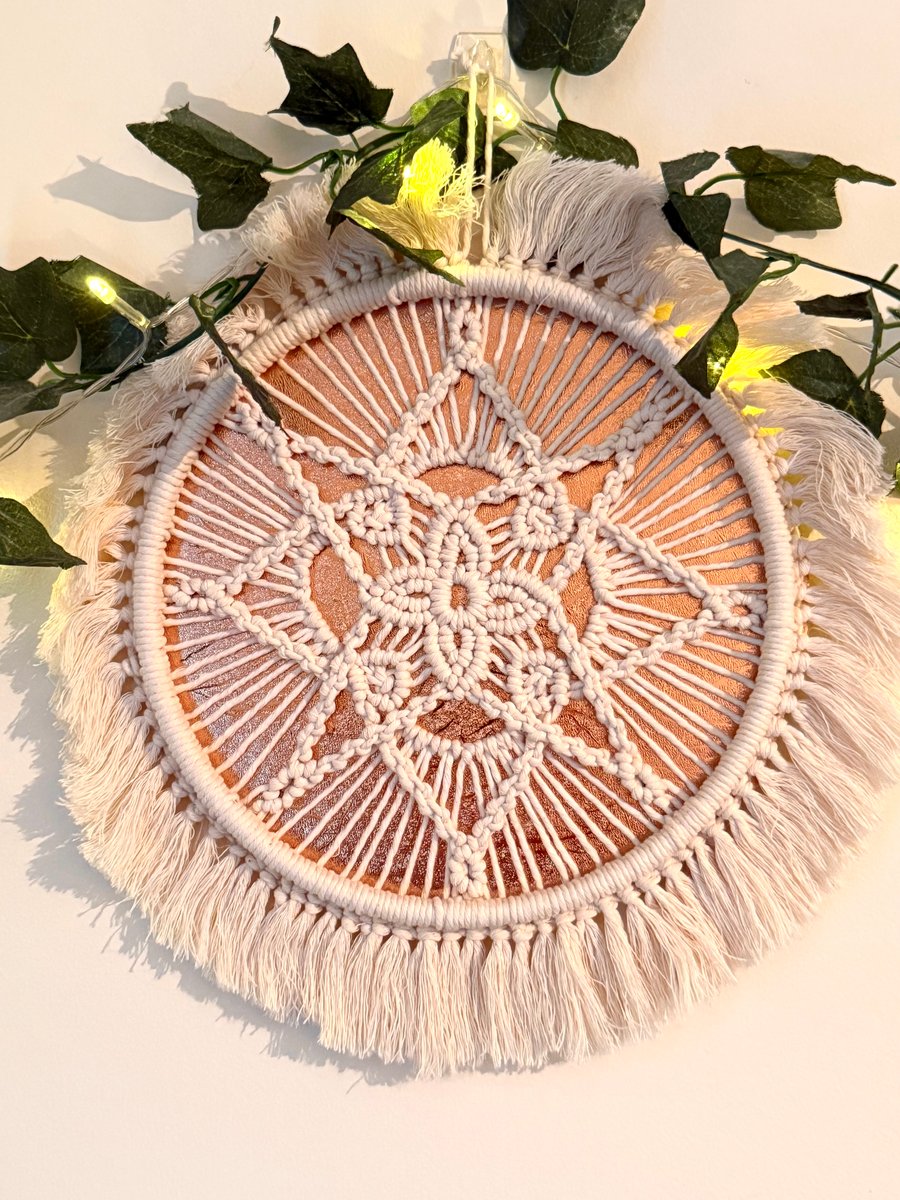 Winter Mandala Macrame Wall Art, Christmas decoration, Yule decor