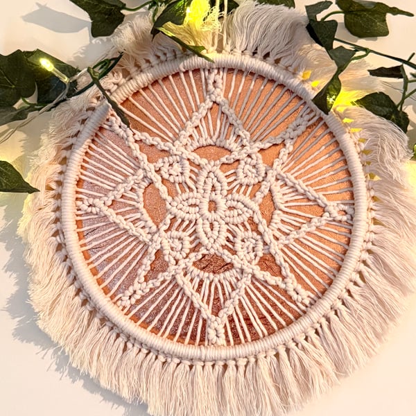 Winter Mandala Macrame Wall Art, Christmas decoration, Yule decor