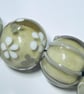 Handmade grey and white lamp work glass beads - Image 4