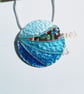 FINE SILVER ENAMELLED NECKLACE OF SHORELINE - Image 2