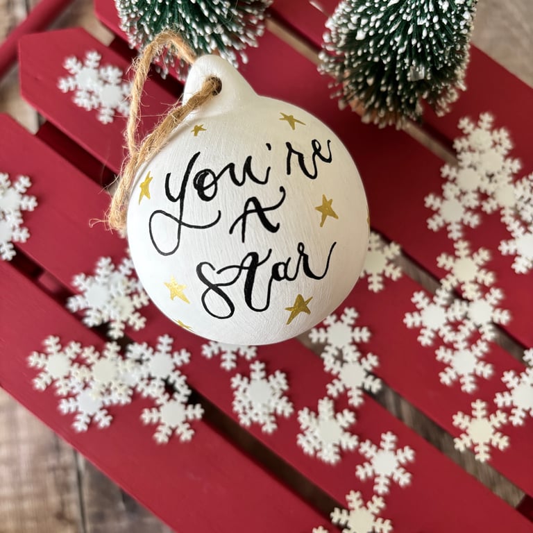 Personalised Ceramic Christmas Bauble, Christmas Tree Decoration 