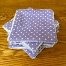 Lilac And White Polka Dot Fabric Reusable Makeup Remover Wipes