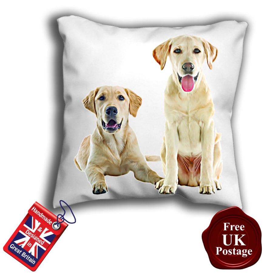 White Labrador Cushion Cover, White Lab Cover 