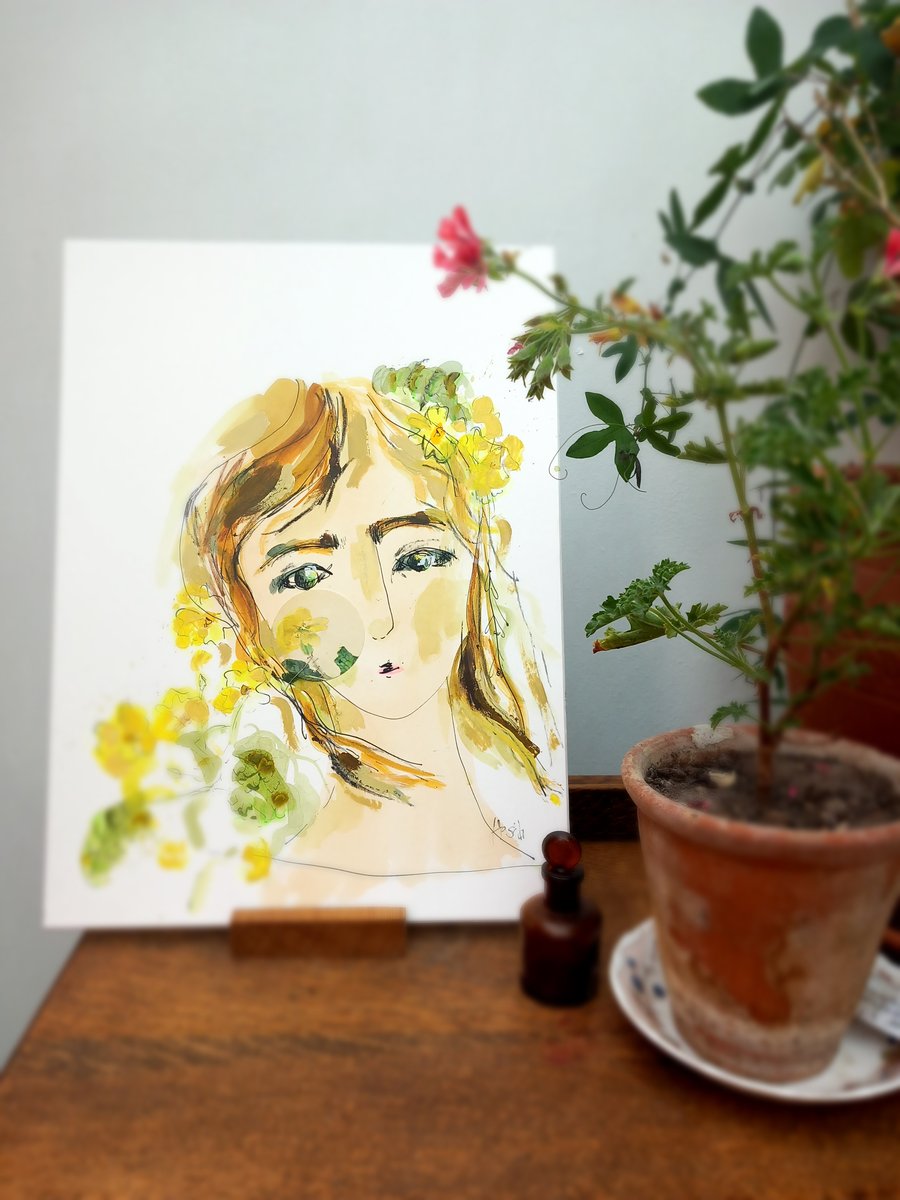 ' Primrose Peregrine'  original unframed art