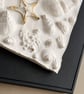 Seashell Plaster Wall Art, Handmade Coastal Bas Relief, Black Framed Starfish - Image 3