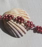 Red Freshwater Pearl Beaded Bracelet "Grape Shimmer" - Image 4