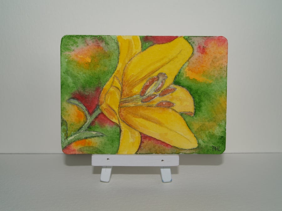 ACEO Original Yellow Lily