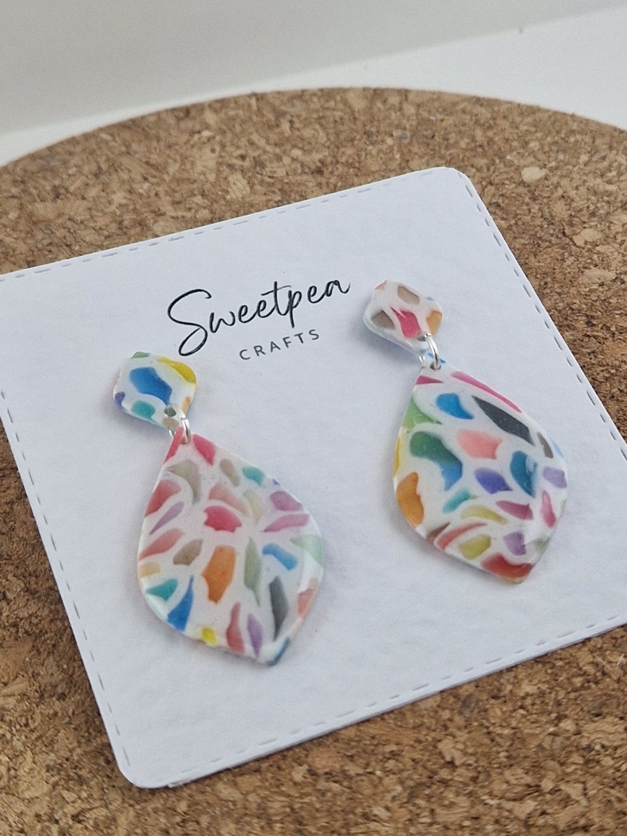 Polymer Clay Earrings: Shoreline 
