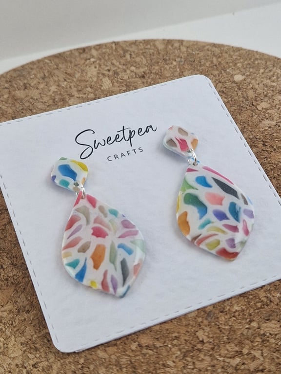 Polymer Clay Earrings: Shoreline 