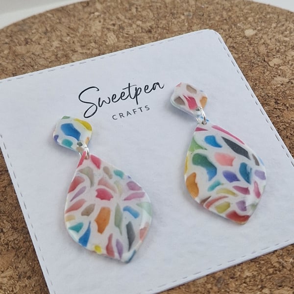 Polymer Clay Earrings: Shoreline 
