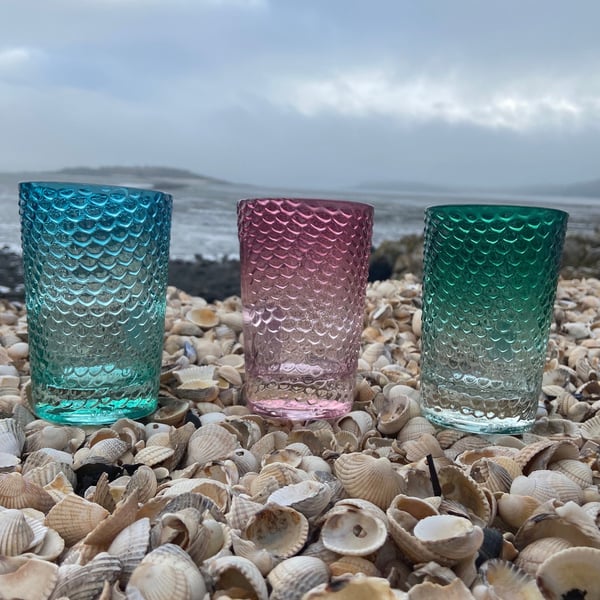 Mermaid Gin TrioUpcycled drinking GlassesGin Lover GiftCocktail Party GlassValen