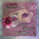 Masquerade Dreams Pink Mixed Media Wall Art