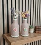 Set Of 2 Neutral Rope Wrapped Bottles-Heart Detail-Rustic Home Decor - Image 2