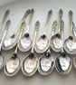 Twelve Days coffeespoon set, handstamped vintage apostle spoons and sugar tongs - Image 1