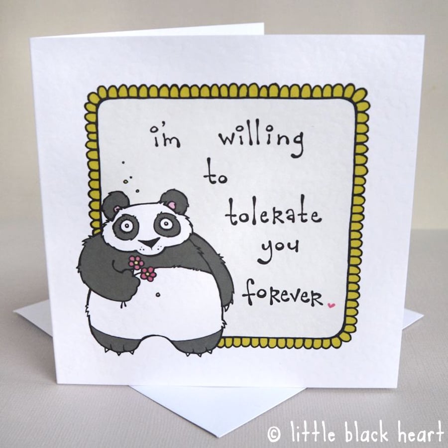 tolerant panda - greetings card