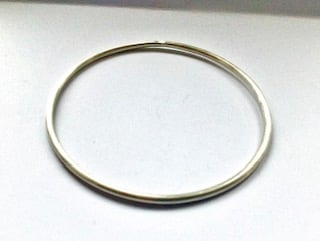 silver bangle chunky - heavywieght - handmade