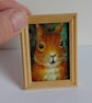 Red Squirrel Portrait Miniature Oil Painting - Image 2