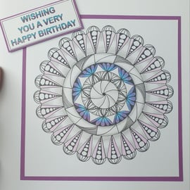 Mandala birthday card 