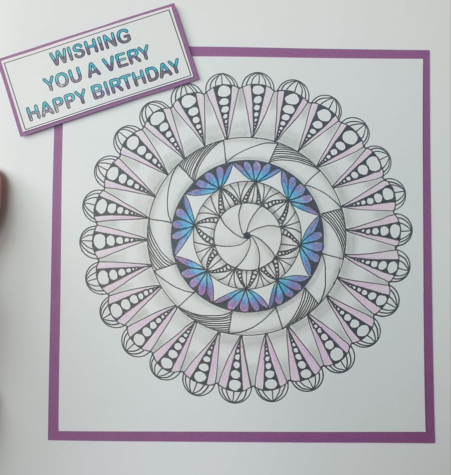 Mandala birthday card 