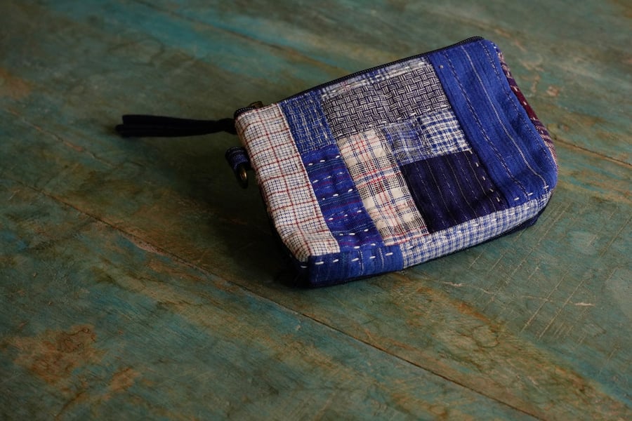 Patchwork Fabric Makeup Bag – Slow Stitches Everyday Zipper Pouch