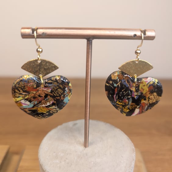 Summer bloom scrap heart dangle