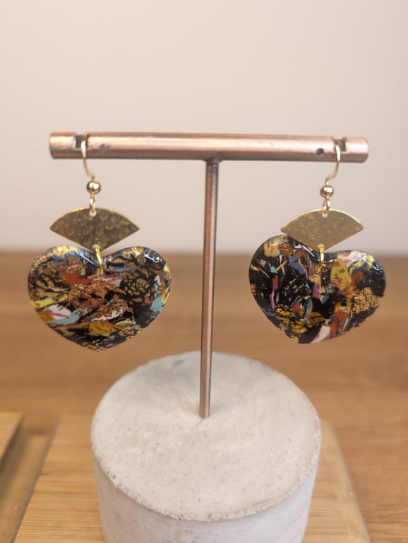 Summer bloom scrap heart dangle