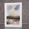 Reflections. Blank Card. Original Watercolour Painting. 260135