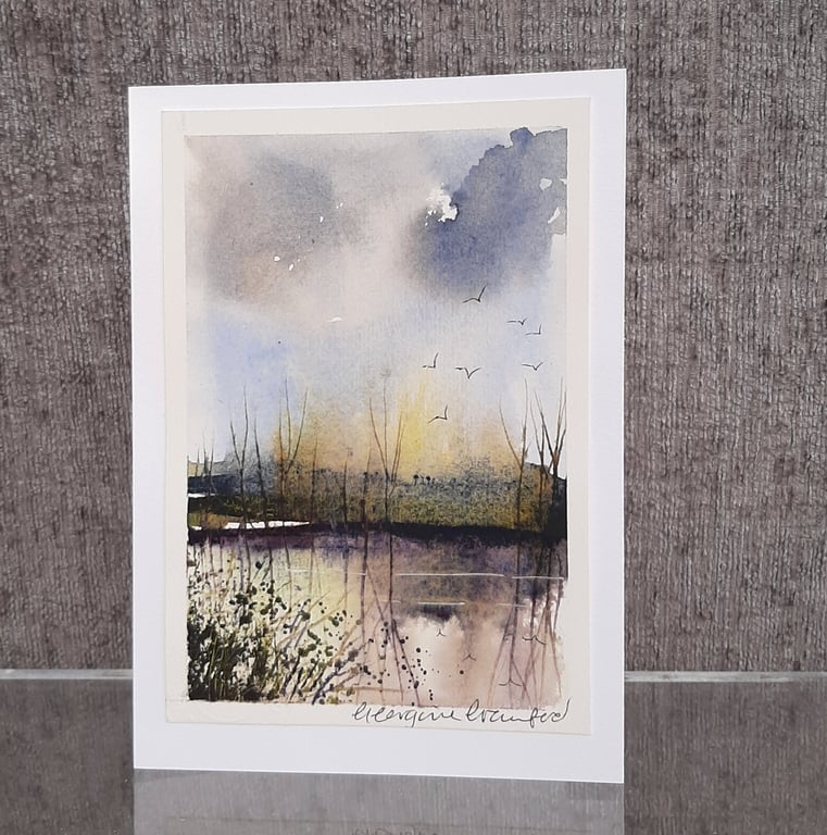 Reflections. Blank Card. Original Watercolour Painting. 260135