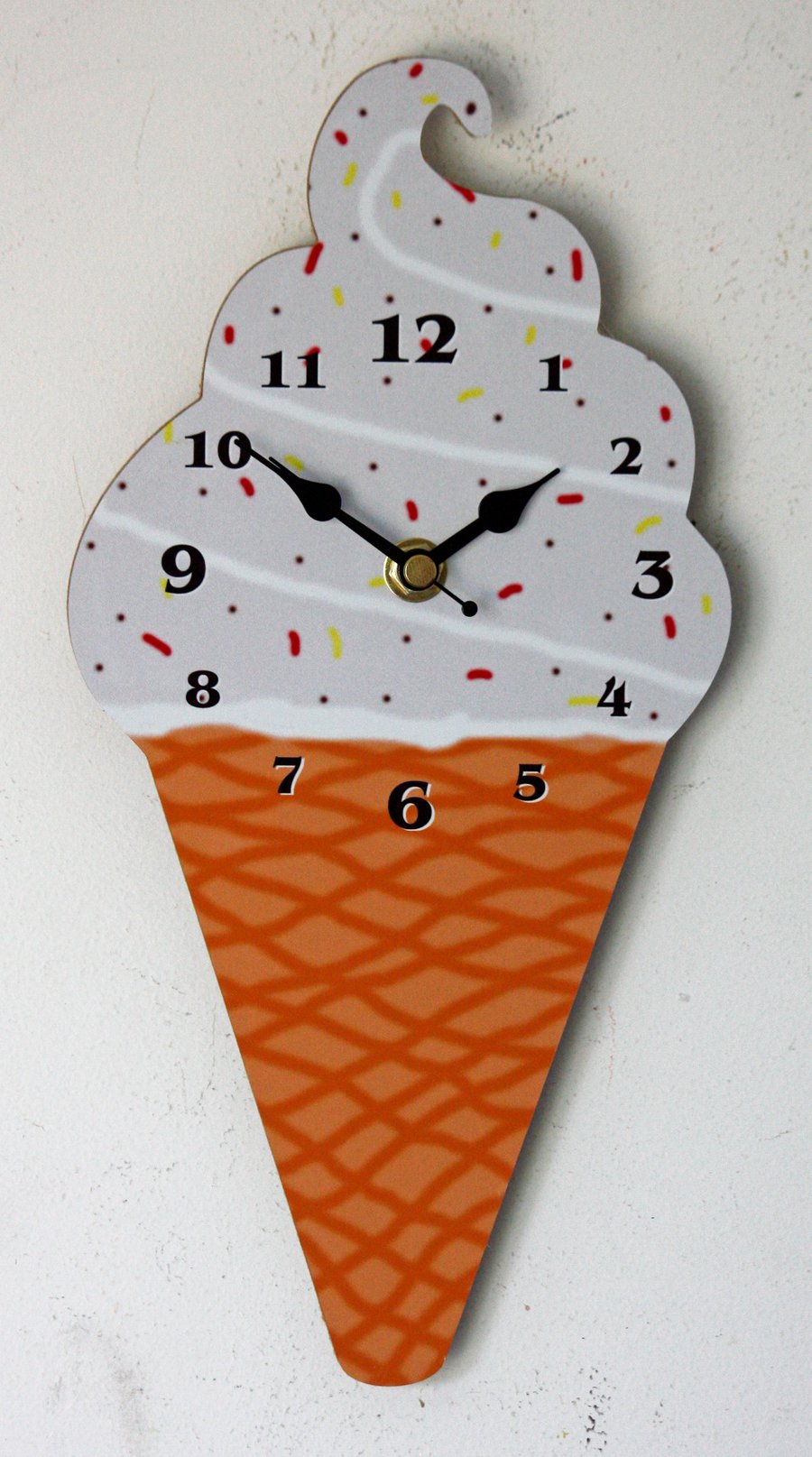 Ice Cream Cone Wall Clock, 28cm high, sent Post Free