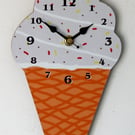 Ice Cream Cone Wall Clock, 28cm high, sent Post Free