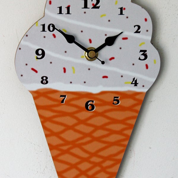 Ice Cream Cone Wall Clock, 28cm high, sent Post Free
