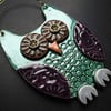 Blue Owl ceramic hanging decoration 