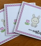 Pack of 3 Mini Easter Cards - Bunny - Pink Polka Dots - Image 5