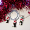 Retro Christmas themed penguin charm bracelet ONE SUPPLIED