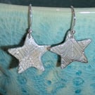 Fine silver star earrings