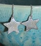 Fine silver star earrings
