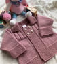 Hand knitted ‘Ellie’ Baby Girl’s Jacket (3-9 months) - Image 1