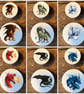 Handmade Dragons pine door knobs wardrobe drawer handles decoupaged