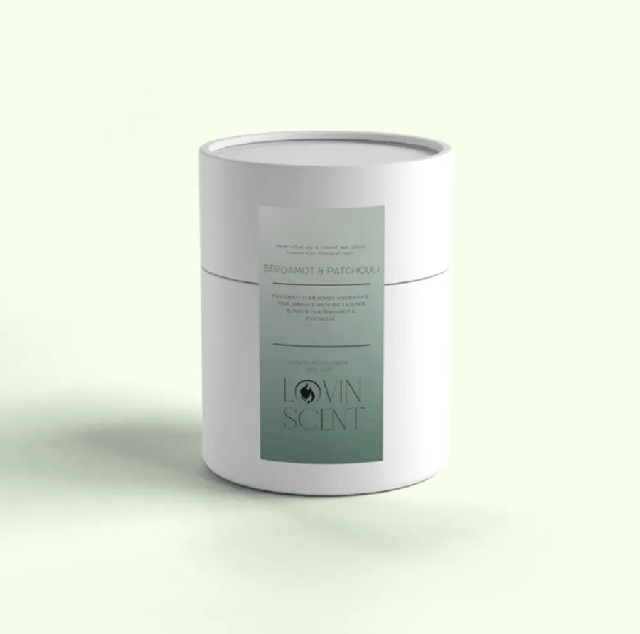 Twin Wick Soy-Coconut Blend Candle Vegan Bergamot & Patchouli Himalayan Salt 