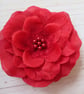 Dark Ruby Red Oversized Rose Vintage Retro Rockabilly Hair Flower Fascinator - Image 4