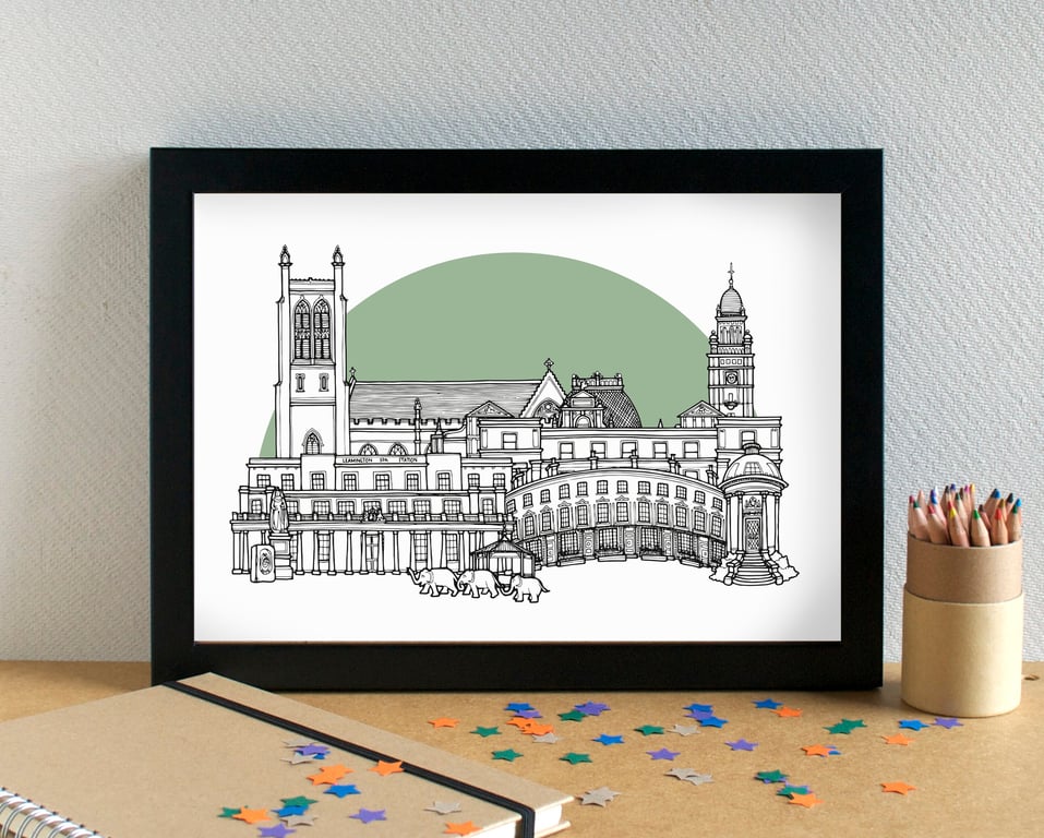 Leamington Spa Skyline Art Print