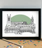 Leamington Spa Skyline Art Print - Image 1