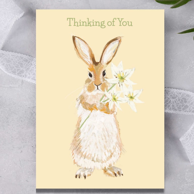 Sympathy Get Well thinking of You Hare Blank Card