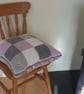  CUSHION cover  ' Serenity' .100% superwash  wool . Grey, pink, white . - Image 2