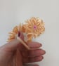 Peach Ribbon Flower Hair Ties – Handmade Satin Accessories Set of 2 - Image 5