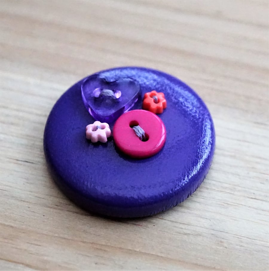 Purple Button PVC Badge