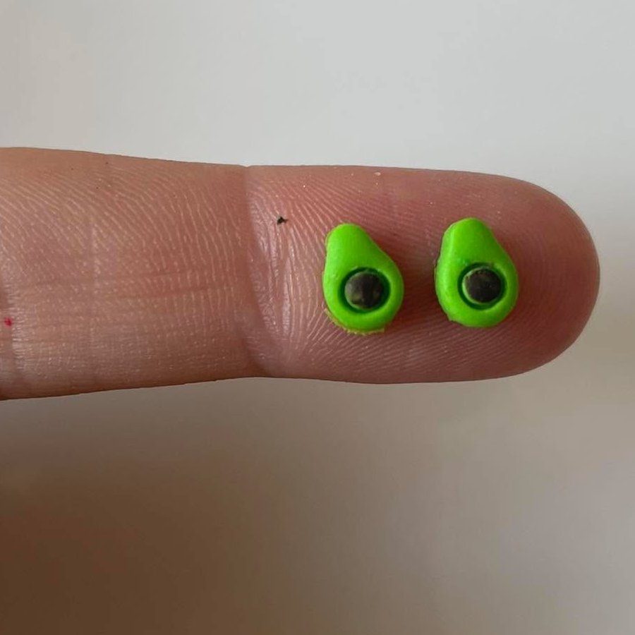 Handmade Polymer Clay Micro Studs (Avocado)